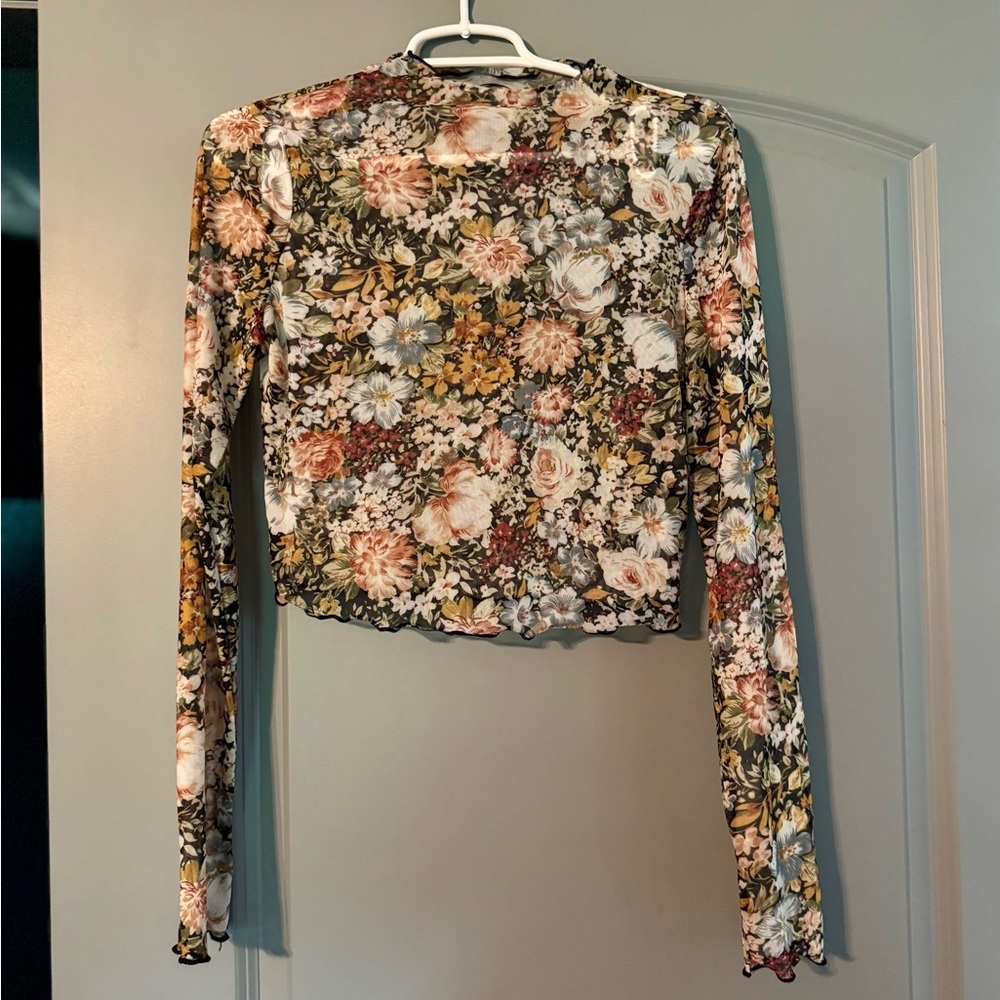 SHEIN Multicolor Floral Crop Top